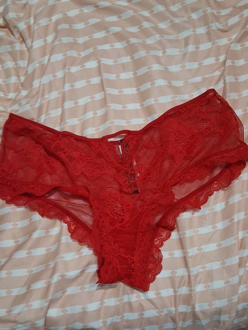 Victoria's Secret Women's Red Lace Bikini Briefs - Elegant Intimates